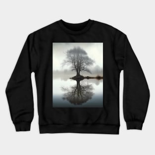 Surreal Tree Reflection on Lake Art Print Crewneck Sweatshirt